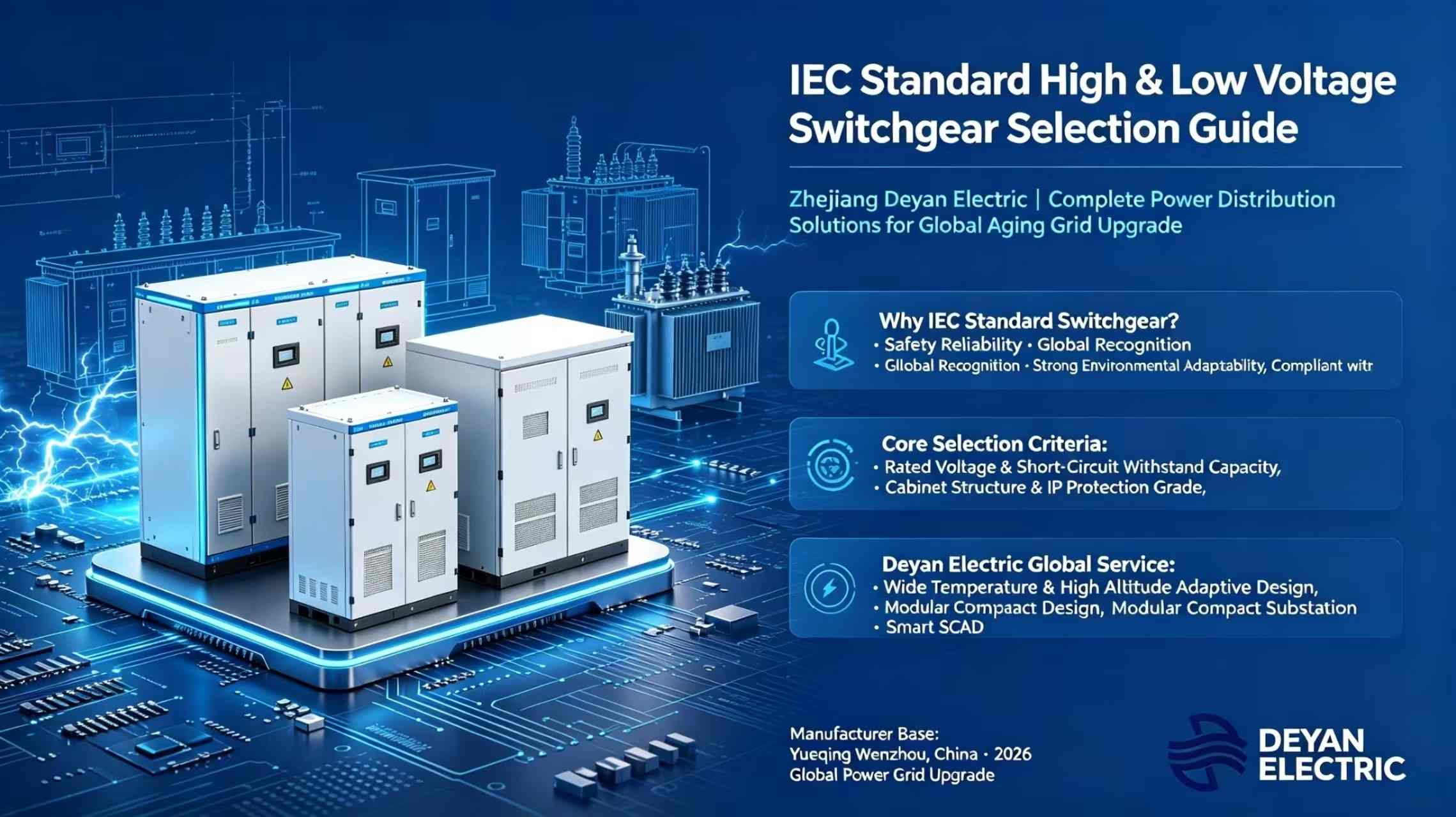 IEC Standart Yüksək və Aşağı Gərginlikli Kommutator Seçim Bələdçisi: Zhejiang Deyan Electric — Bütün dünyada köhnəlmiş şəbəkənin təkmilləşdirilməsi üçün tam enerji paylama həlləri